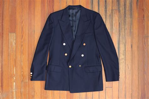 Burberry Vintage Navy Blue w/ Gold Buttons 1